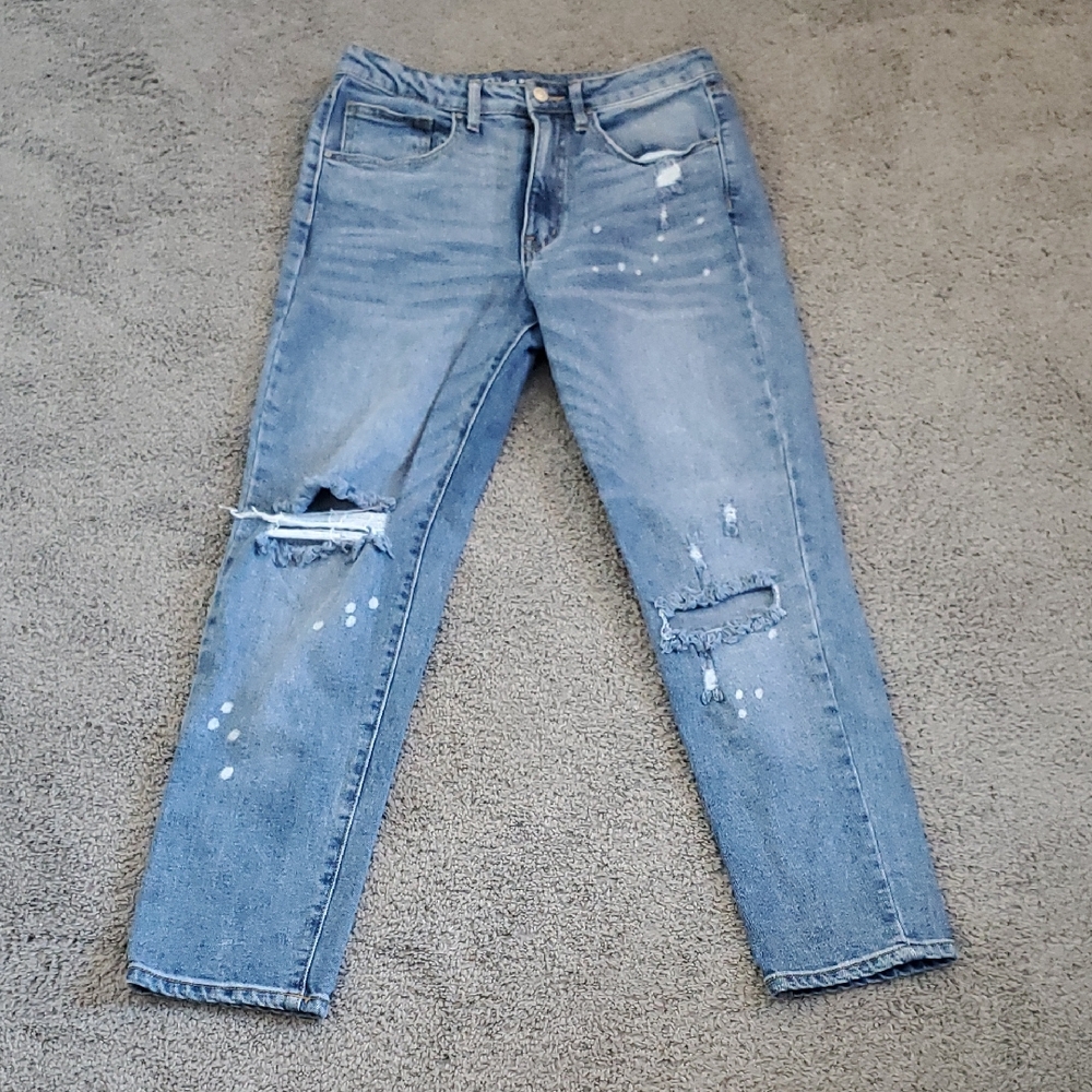 No Boundaries Light Blue Distressed Women's Jeans Sz 11